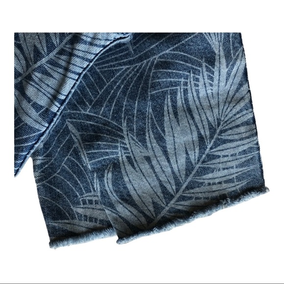 Current Elliott Stiletto Skinny Raw Hem Leaf Print 28 - Picture 6 of 11